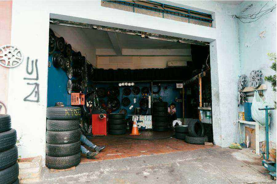 Brake inspection in progress